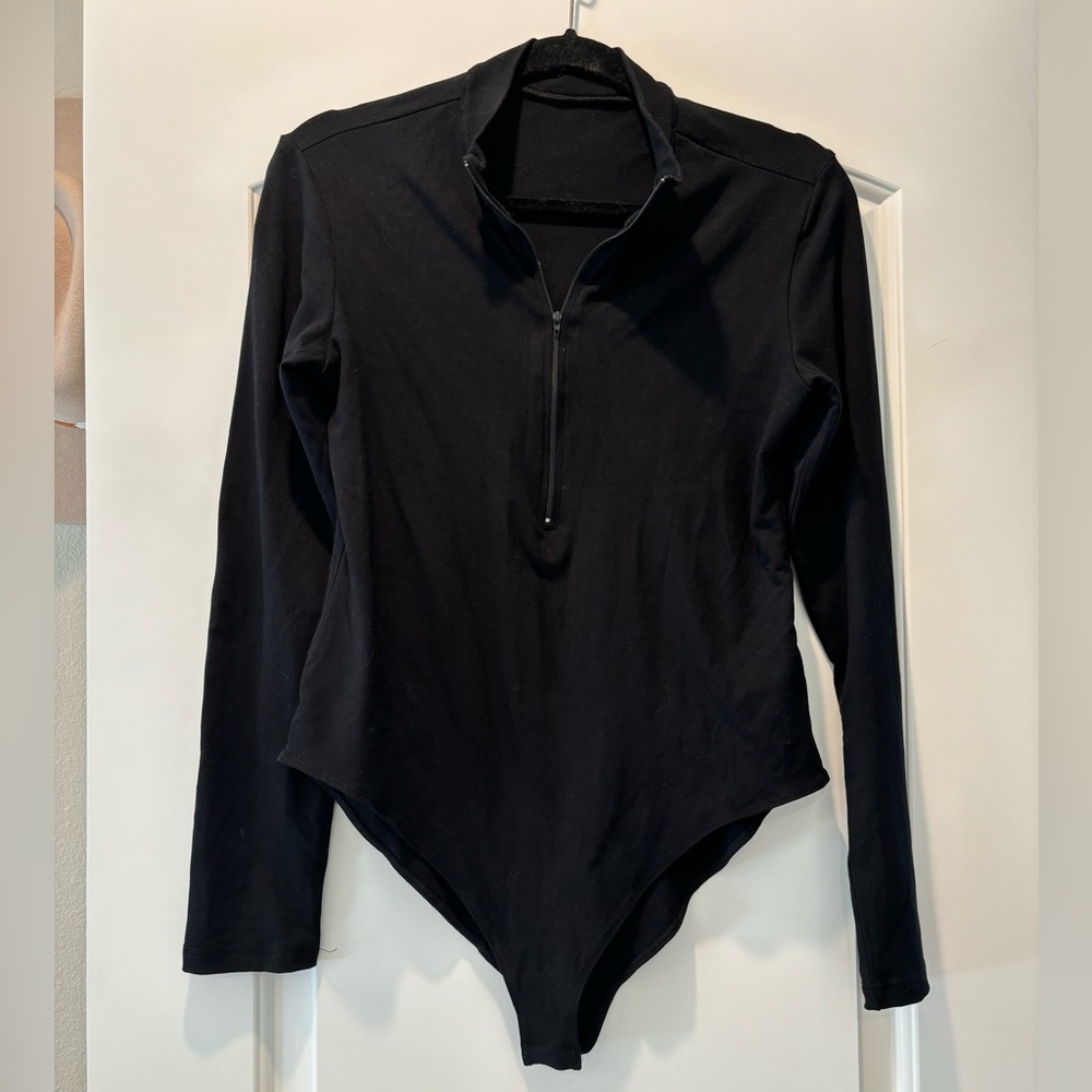 Black zip up bodysuit
